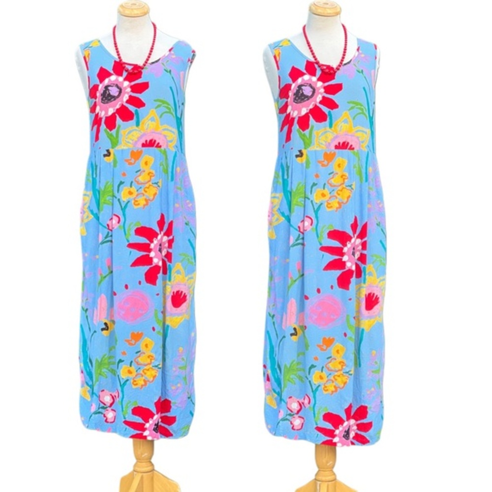 VINTAGE JAMS WORLD Floral maxi/midi tank dress|small